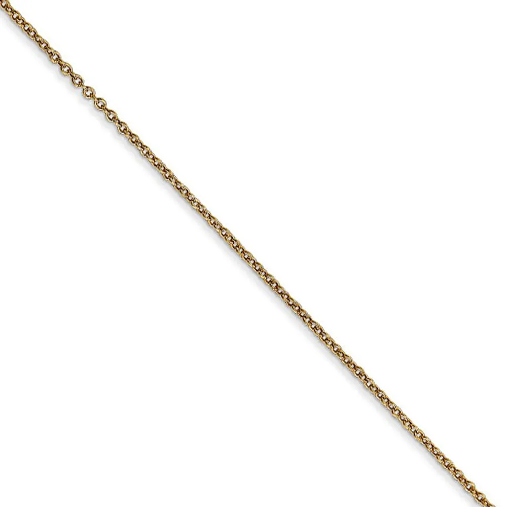 14k Yellow Gold 3D Pair of Skis Necklace