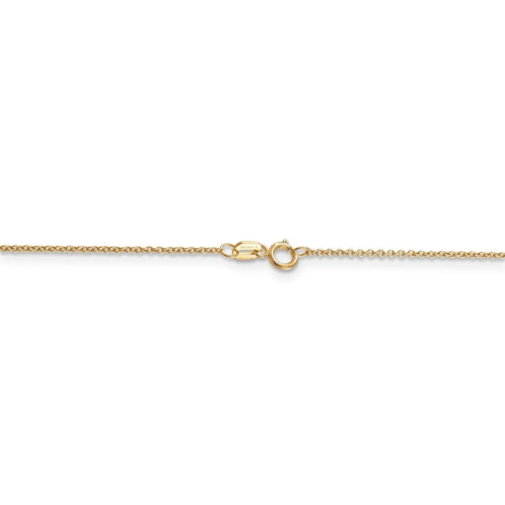 14k Yellow Gold Crossed Ski Poles Necklace