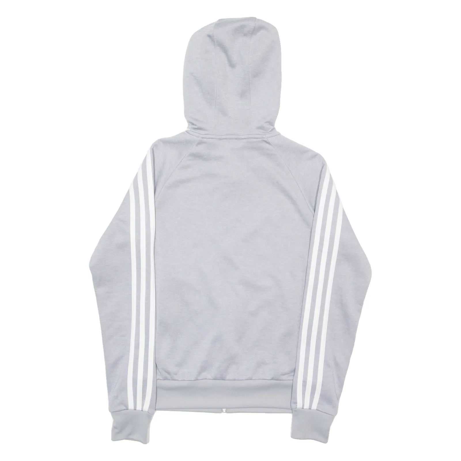 ADIDAS Womens Grey Hoodie Full Zip UK 6