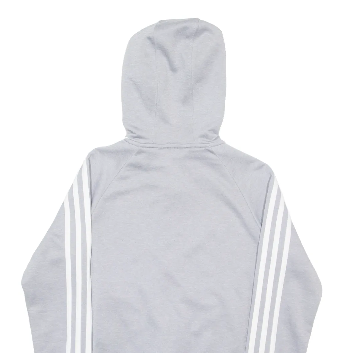 ADIDAS Womens Grey Hoodie Full Zip UK 6