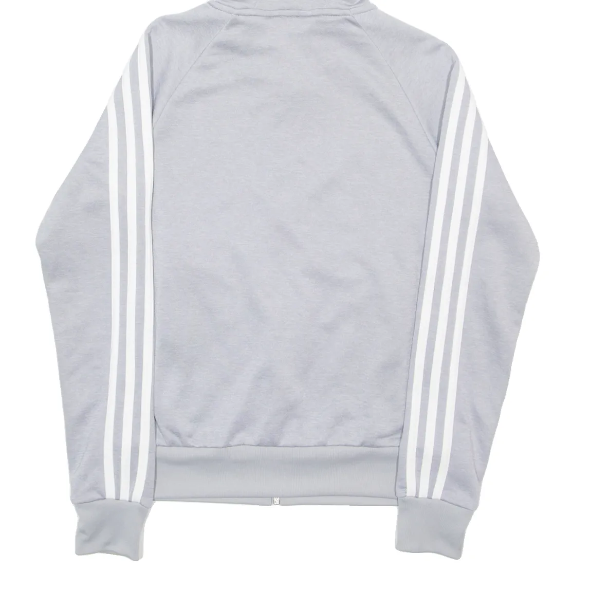 ADIDAS Womens Grey Hoodie Full Zip UK 6