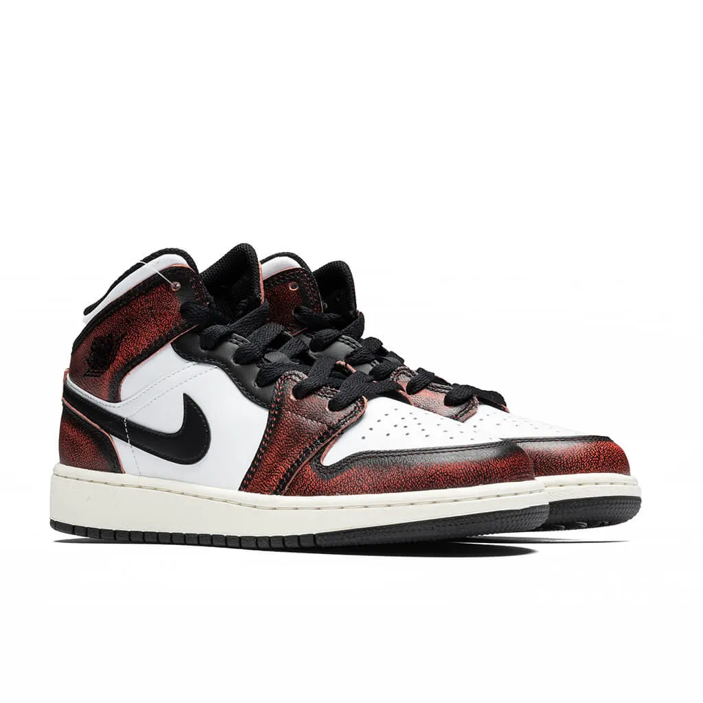 Air Jordan 1 Mid SE (GS) - Black/Infrared 23/Black