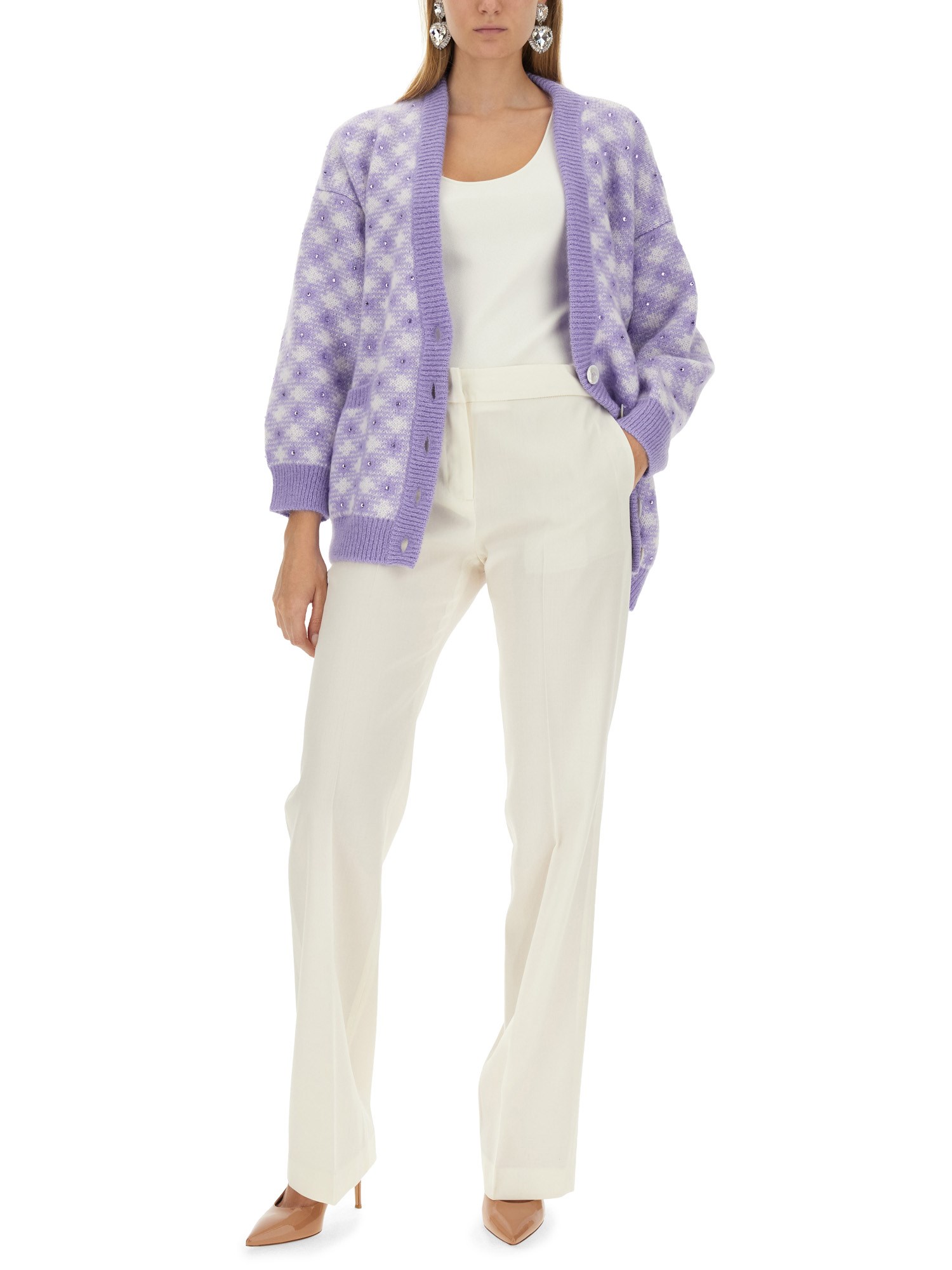 ALESSANDRA RICH    WOOL V-NECK CARDIGAN