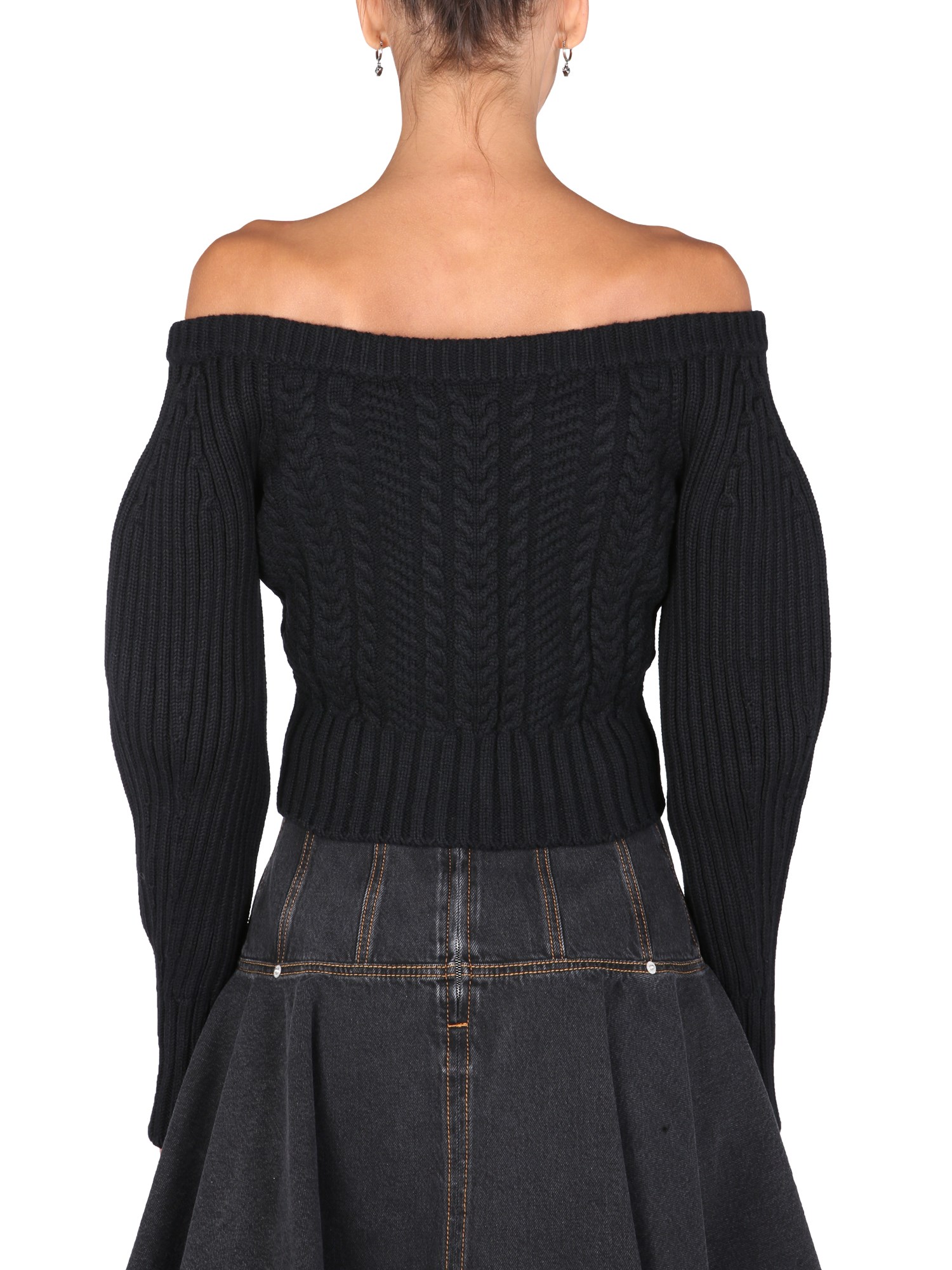 ALEXANDER McQUEEN    WOOL BLEND KNIT CARDIGAN