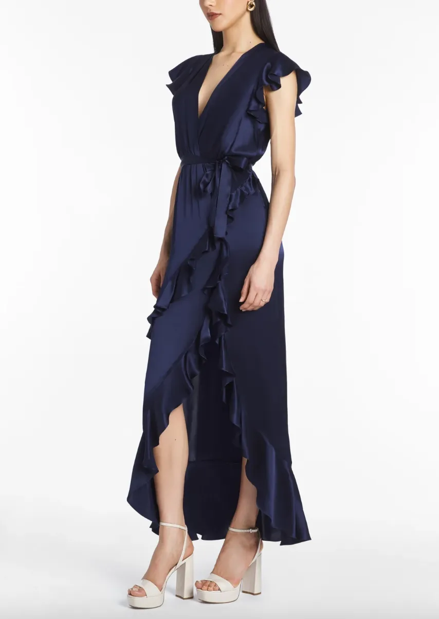 AMANDA UPRICHARD JOHANNA SILK MAXI DRESS