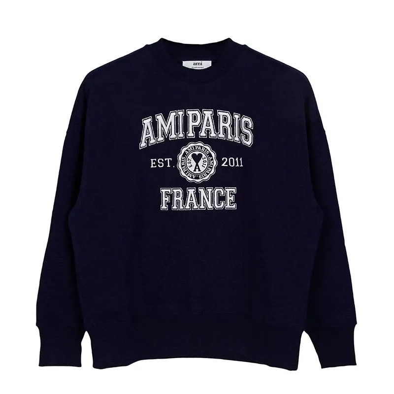 AMI PARIS  |Long Sleeves Cotton Logo Designers Sweatshirts