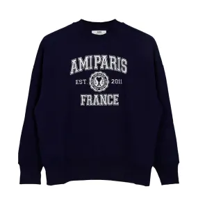 AMI PARIS  |Long Sleeves Cotton Logo Designers Sweatshirts