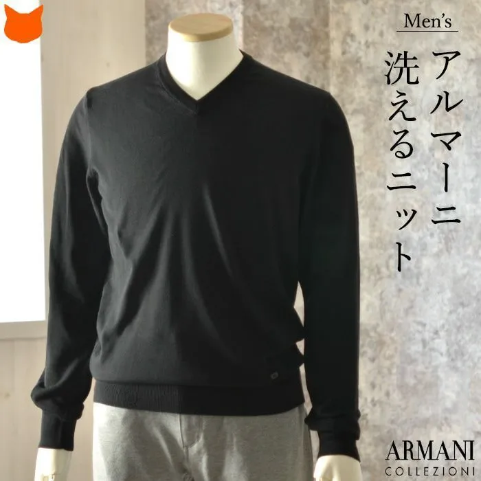 ARMANI COLLEZIONI  |V-Neck Long Sleeves Cotton Sweaters