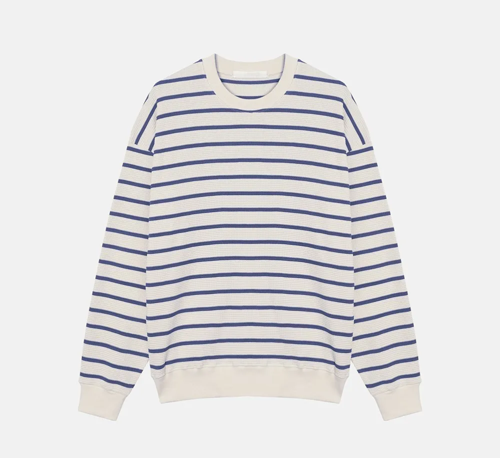 ASCLO  |Crew Neck Pullovers Stripes Unisex Sweat Street Style U-Neck