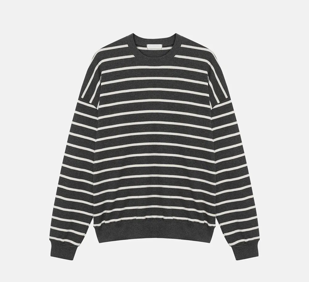 ASCLO  |Crew Neck Pullovers Stripes Unisex Sweat Street Style U-Neck