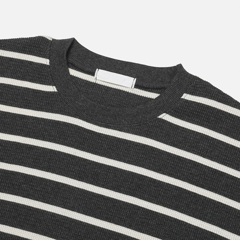 ASCLO  |Crew Neck Pullovers Stripes Unisex Sweat Street Style U-Neck