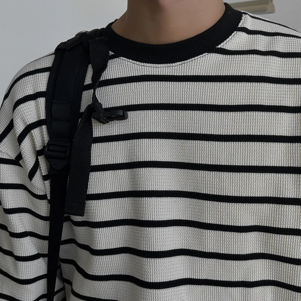 ASCLO  |Crew Neck Pullovers Stripes Unisex Sweat Street Style U-Neck