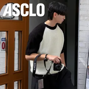 ASCLO  |Crew Neck Pullovers Unisex Street Style Bi-color Plain