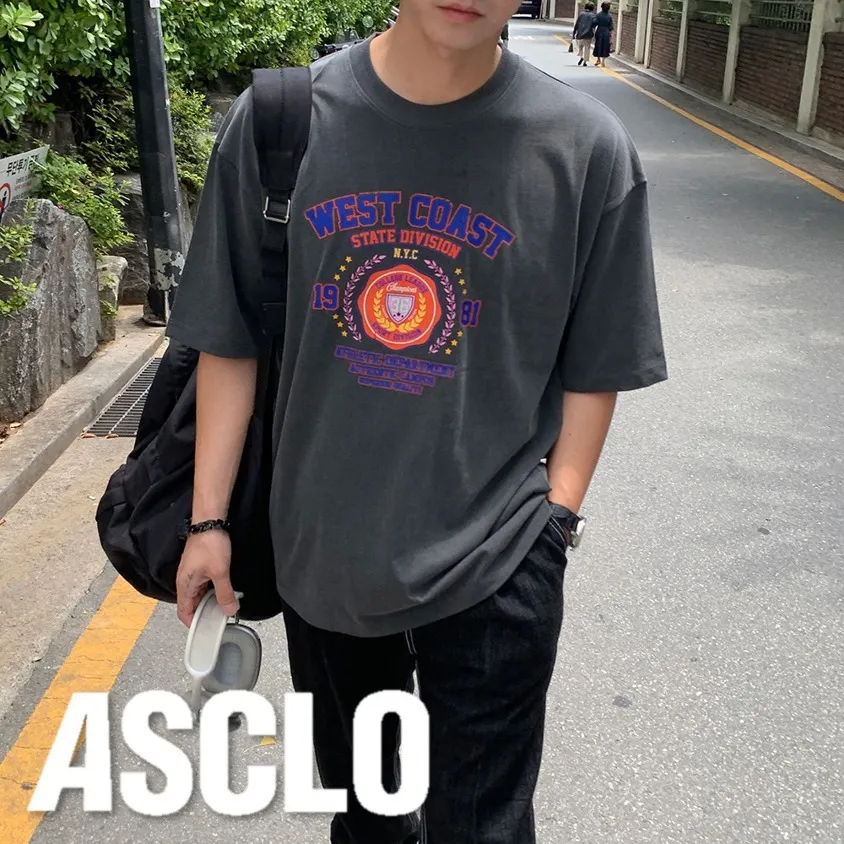 ASCLO  |Crew Neck Pullovers Unisex Street Style U-Neck Short Sleeves