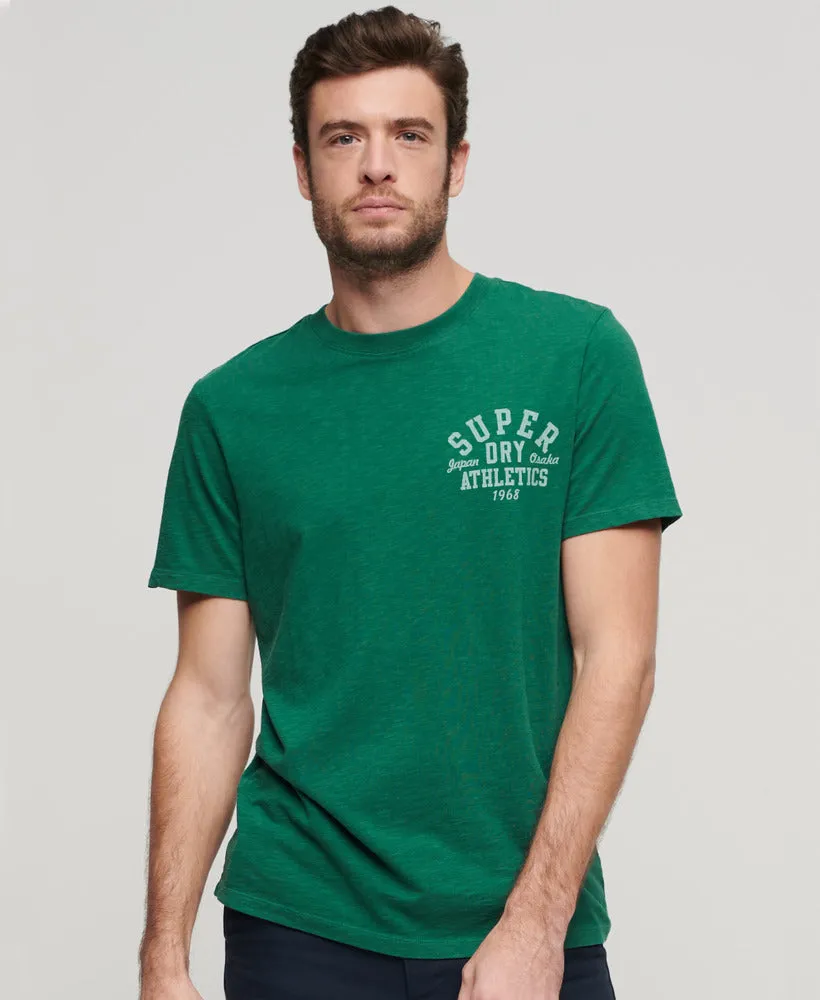 Athletic College Graphic Tee | Dark Forest Green Slub