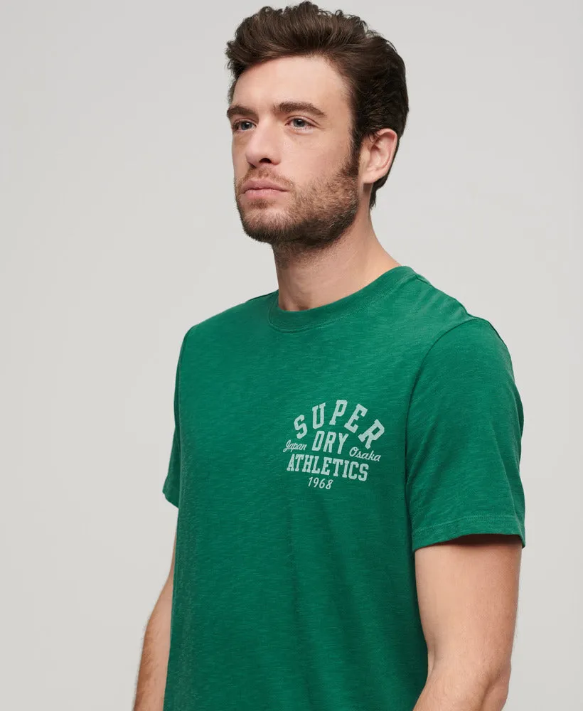 Athletic College Graphic Tee | Dark Forest Green Slub