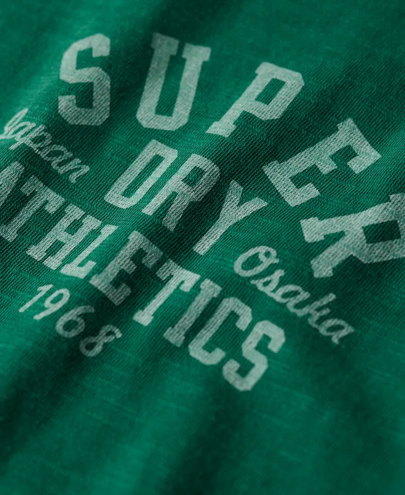 Athletic College Graphic Tee | Dark Forest Green Slub