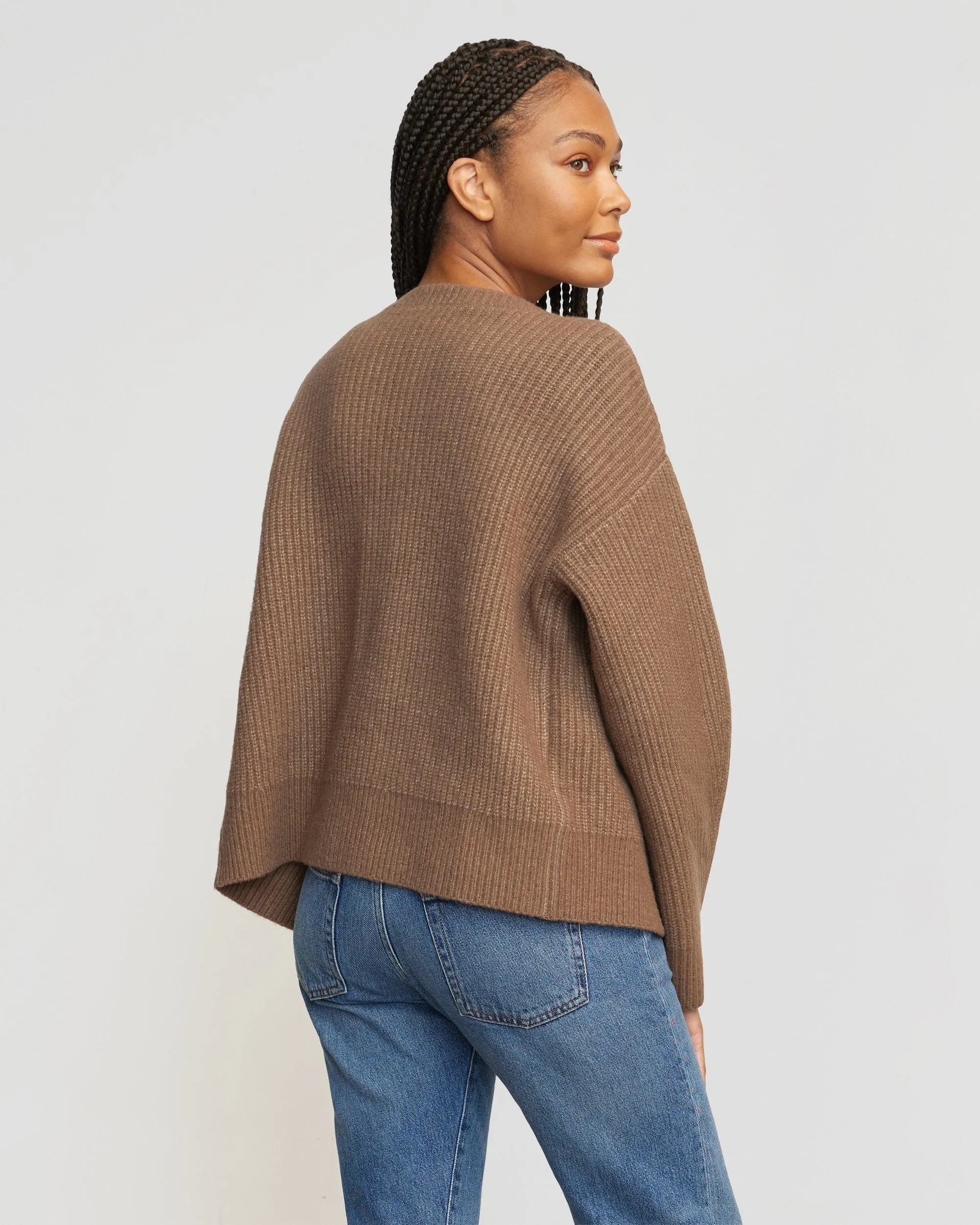 Austin Two-Way Zip Sweater | Heather Brown