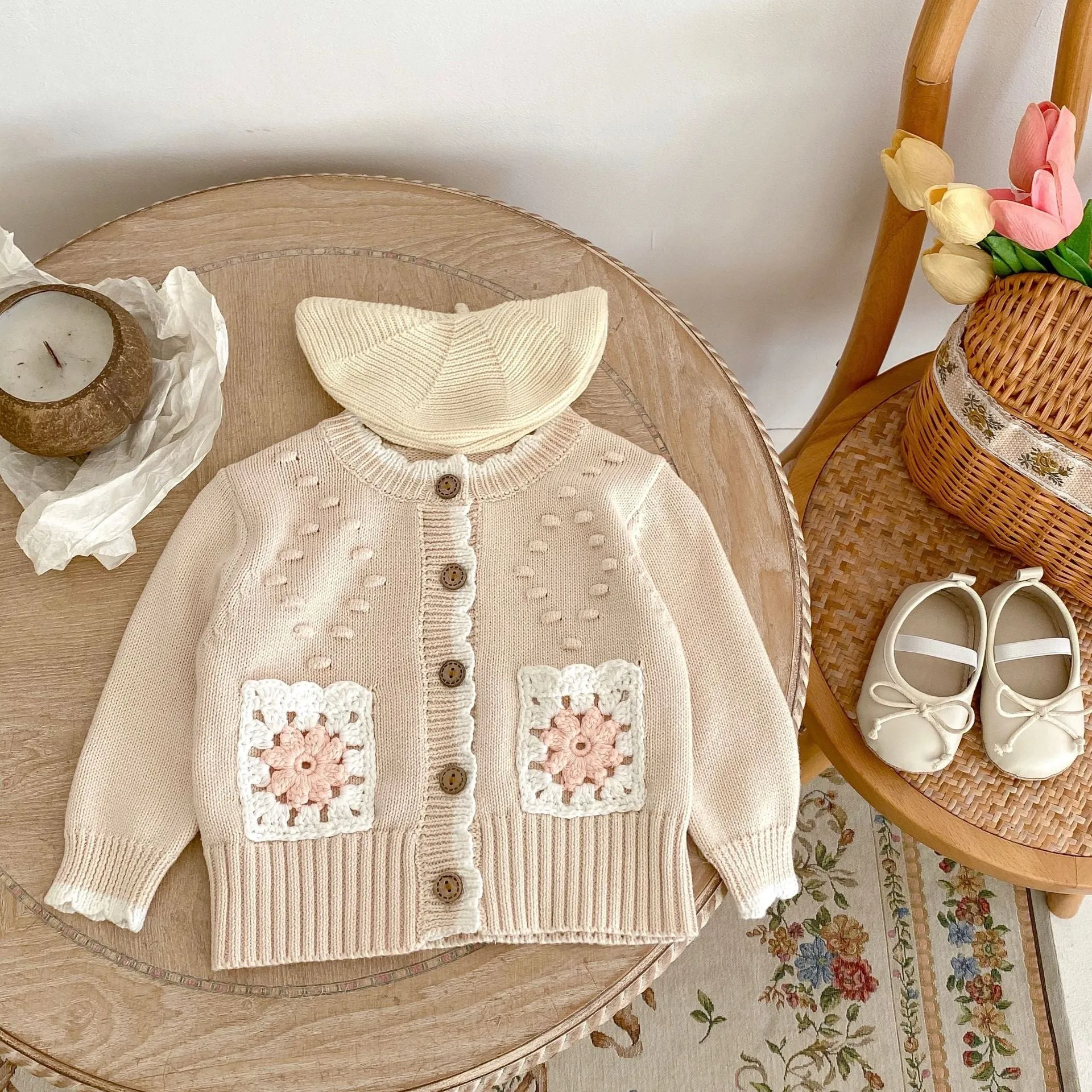 Baby Kid Girls Flower Cardigan Wholesale 23082889