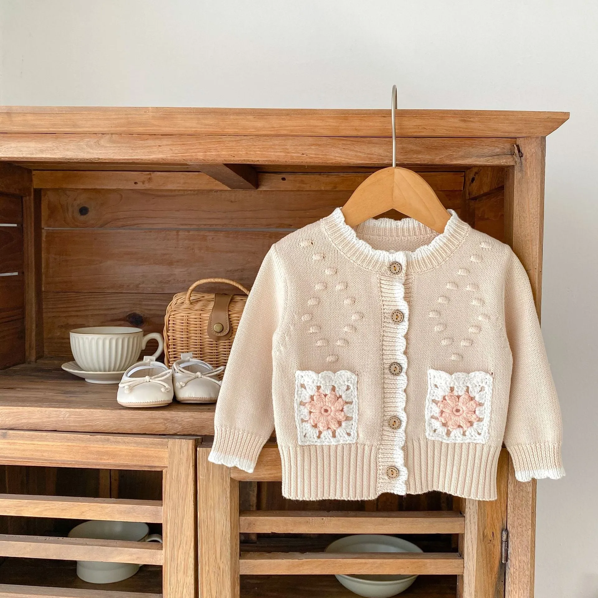 Baby Kid Girls Flower Cardigan Wholesale 23082889