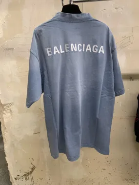 BALENCIAGA  |Balenciaga Back T-shirt Medium Fit in Faded Purple