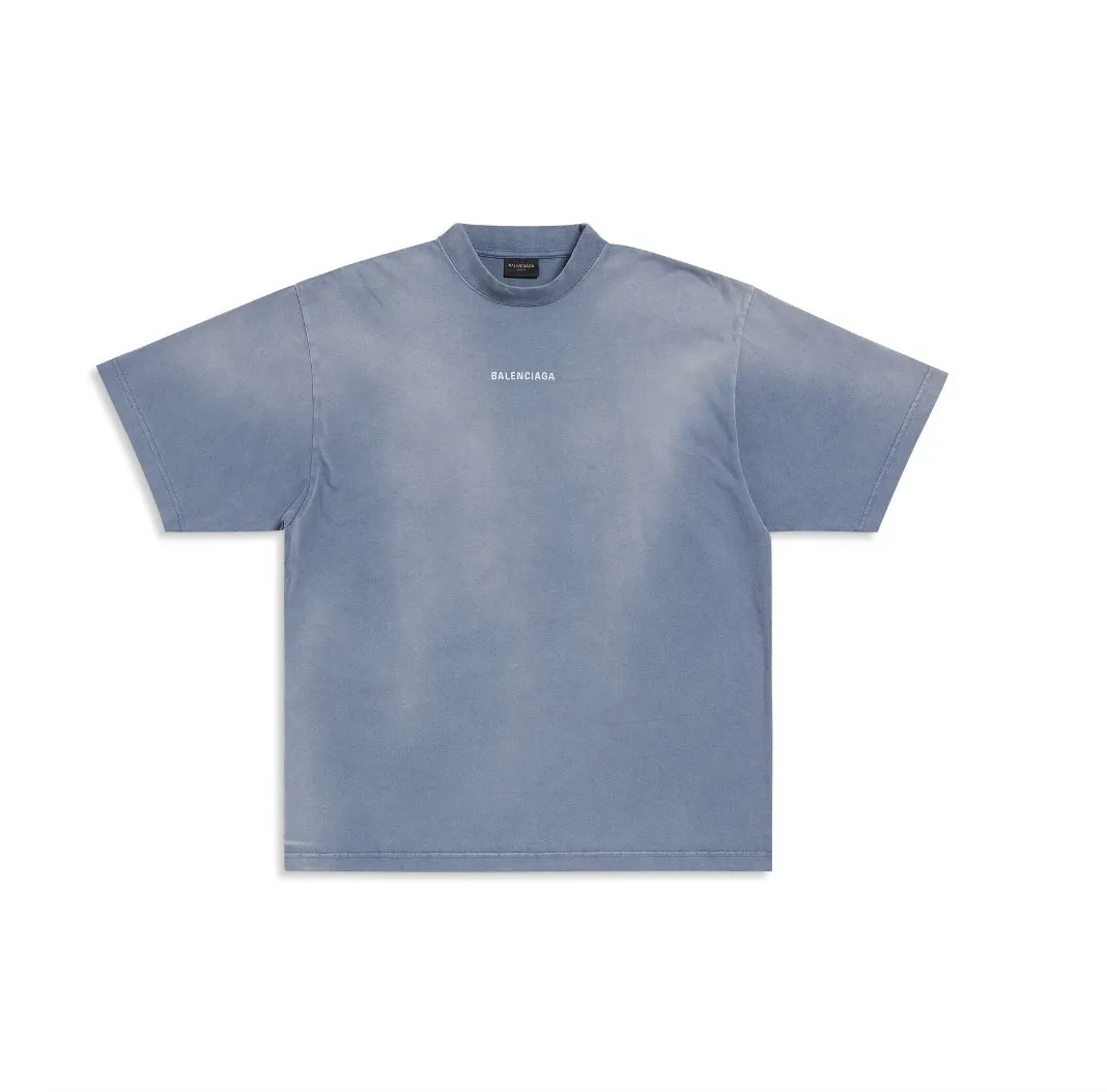 BALENCIAGA  |Balenciaga Back T-shirt Medium Fit in Faded Purple