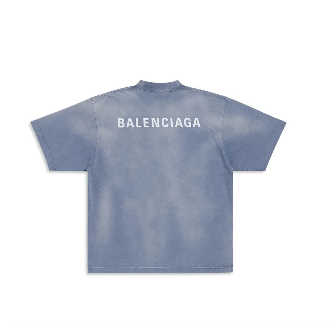 BALENCIAGA  |Balenciaga Back T-shirt Medium Fit in Faded Purple