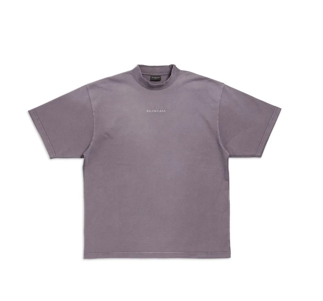 BALENCIAGA  |Balenciaga Back T-shirt Medium Fit in Faded Purple