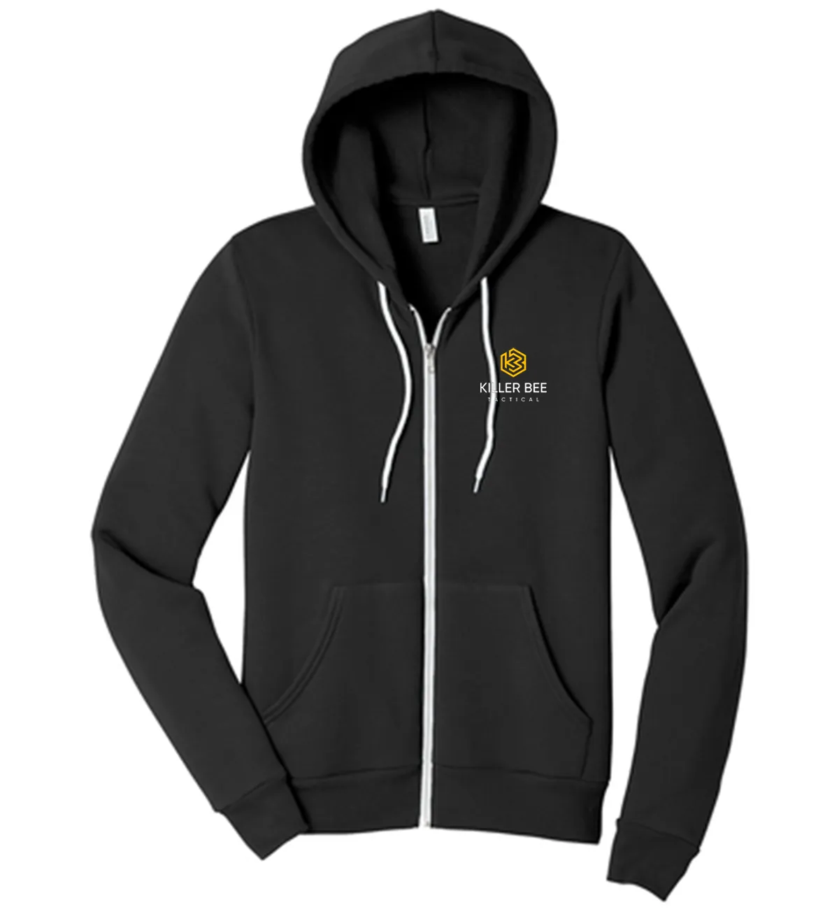 Bella Canvas Unisex Fleece Zip Hoodie, Black [Killer Bee]