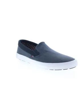 BEN SHERMAN Mens Navy Mixed Media Goring Padded Percy Round Toe Slip On Sneakers Shoes