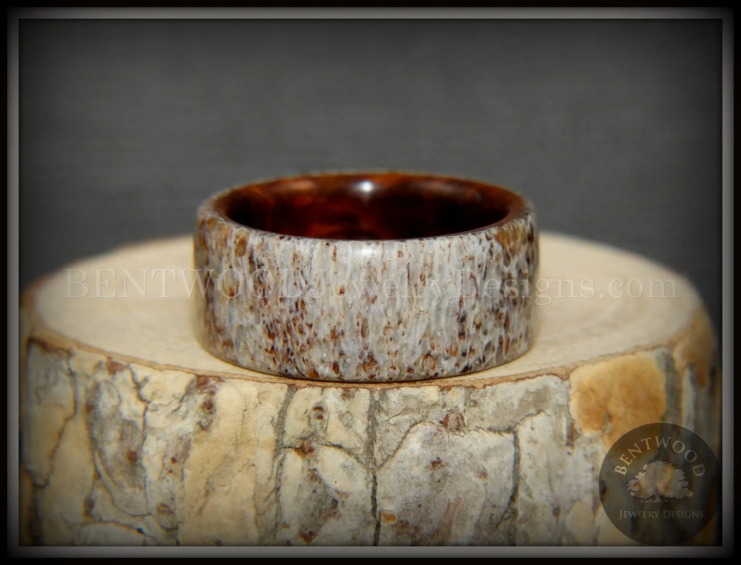 Bentwood Ring - The Hunter Antler on Snakewood