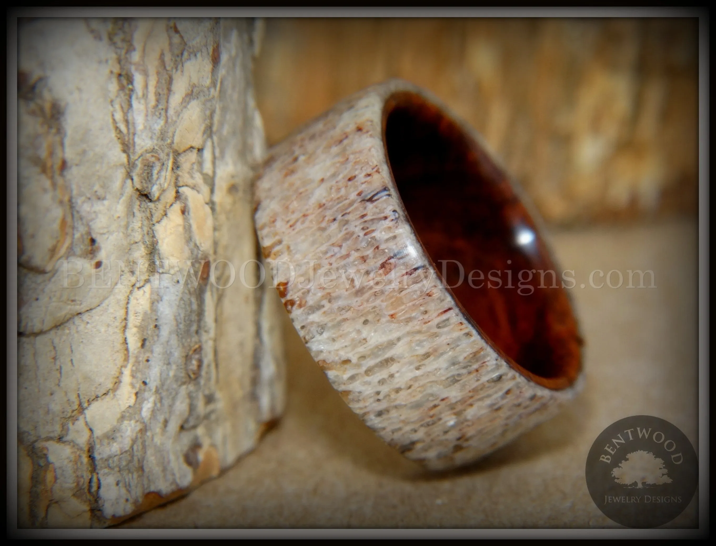 Bentwood Ring - The Hunter Antler on Snakewood