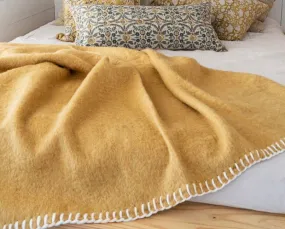 Blanket Stitch Mohair Throw Ochre Indaba