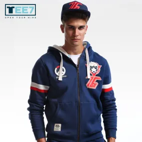 Blue Zipper Sports Hoodie