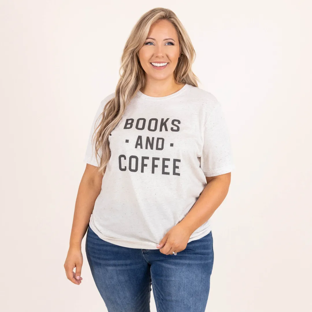 Books And Coffee Tee, Oatmeal Triblend