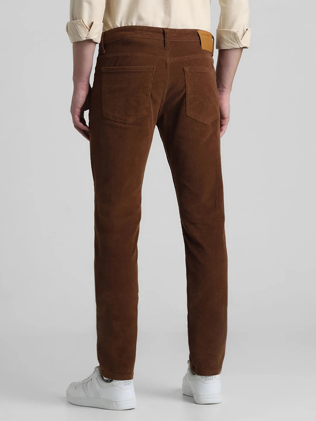 Brown Mid Rise Corduroy Pants