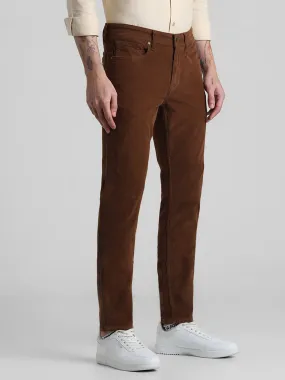 Brown Mid Rise Corduroy Pants