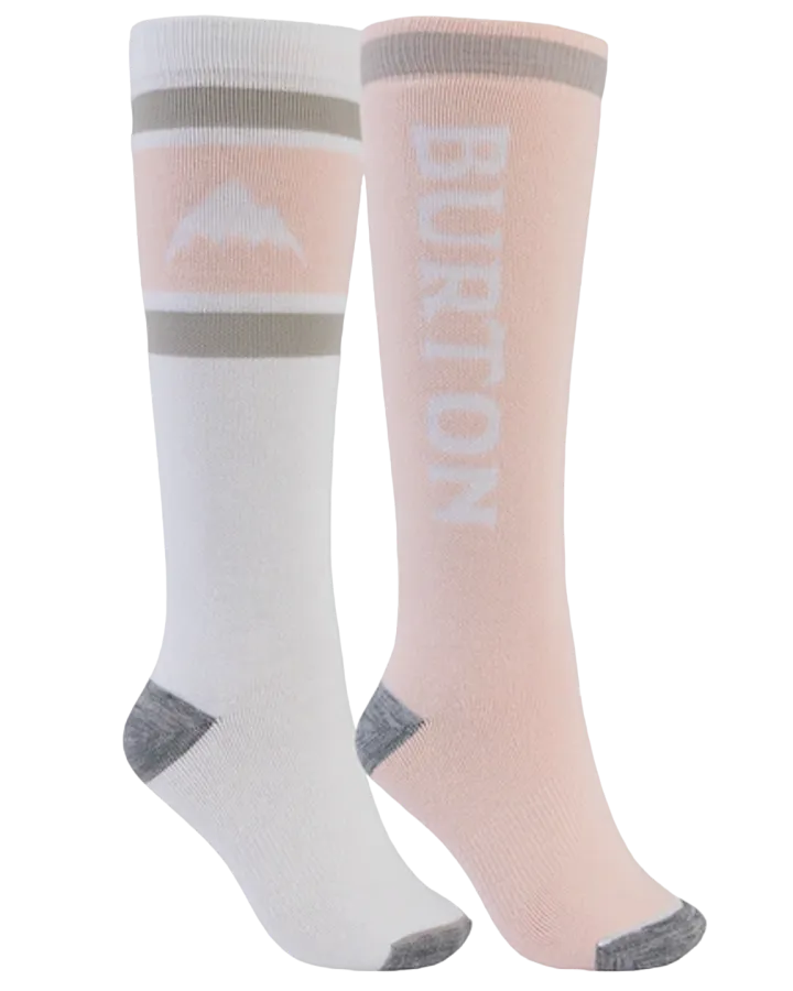 Burton Women's Weekend Midweight Socks 2-Pack - Stout White/Peach Melba