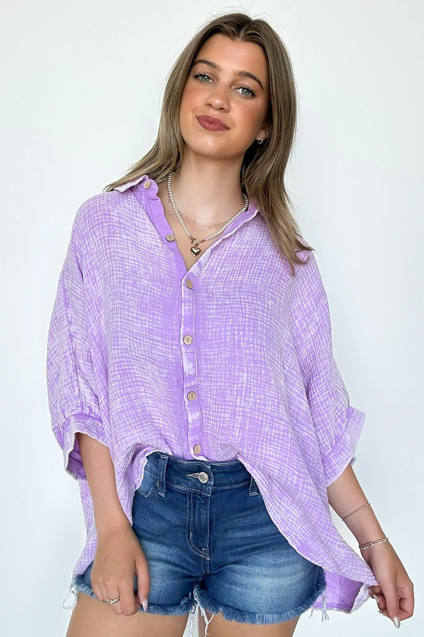 Carleen Washed Gauze Button Down Top - BACK IN STOCK