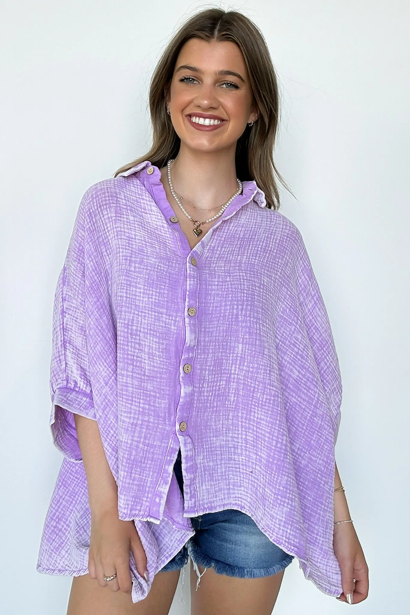 Carleen Washed Gauze Button Down Top - BACK IN STOCK