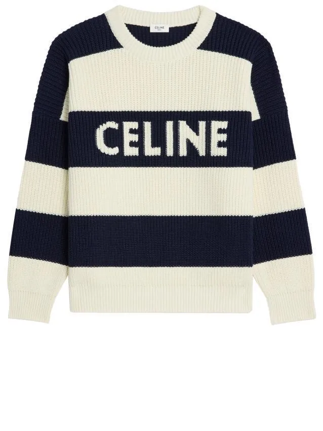 CELINE  |Unisex Long Sleeves Cotton Logo Luxury Sweaters