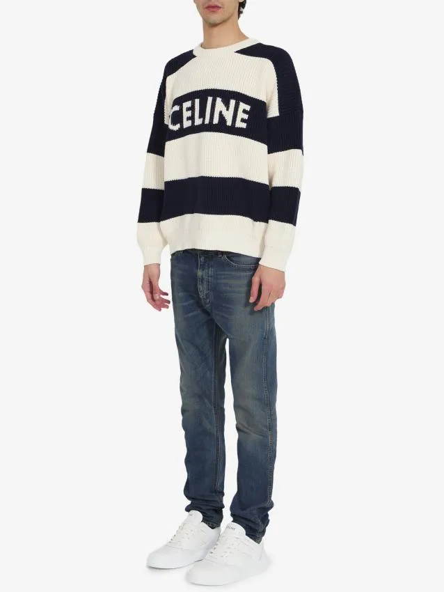 CELINE  |Unisex Long Sleeves Cotton Logo Luxury Sweaters