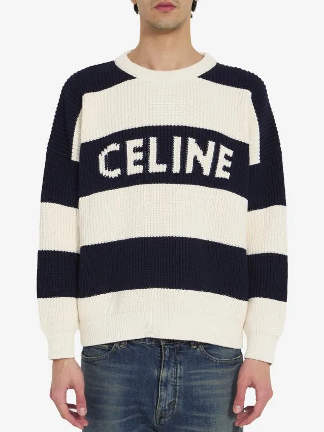 CELINE  |Unisex Long Sleeves Cotton Logo Luxury Sweaters