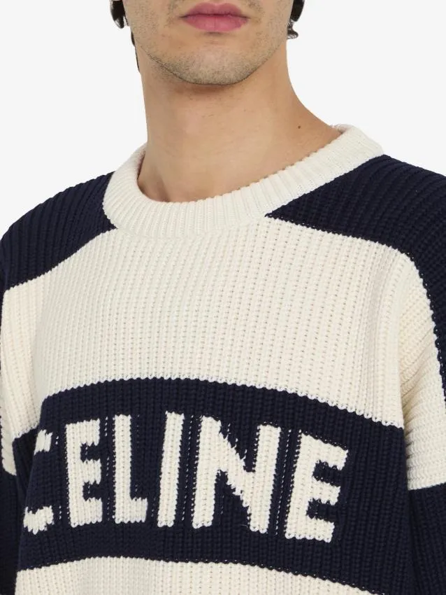 CELINE  |Unisex Long Sleeves Cotton Logo Luxury Sweaters