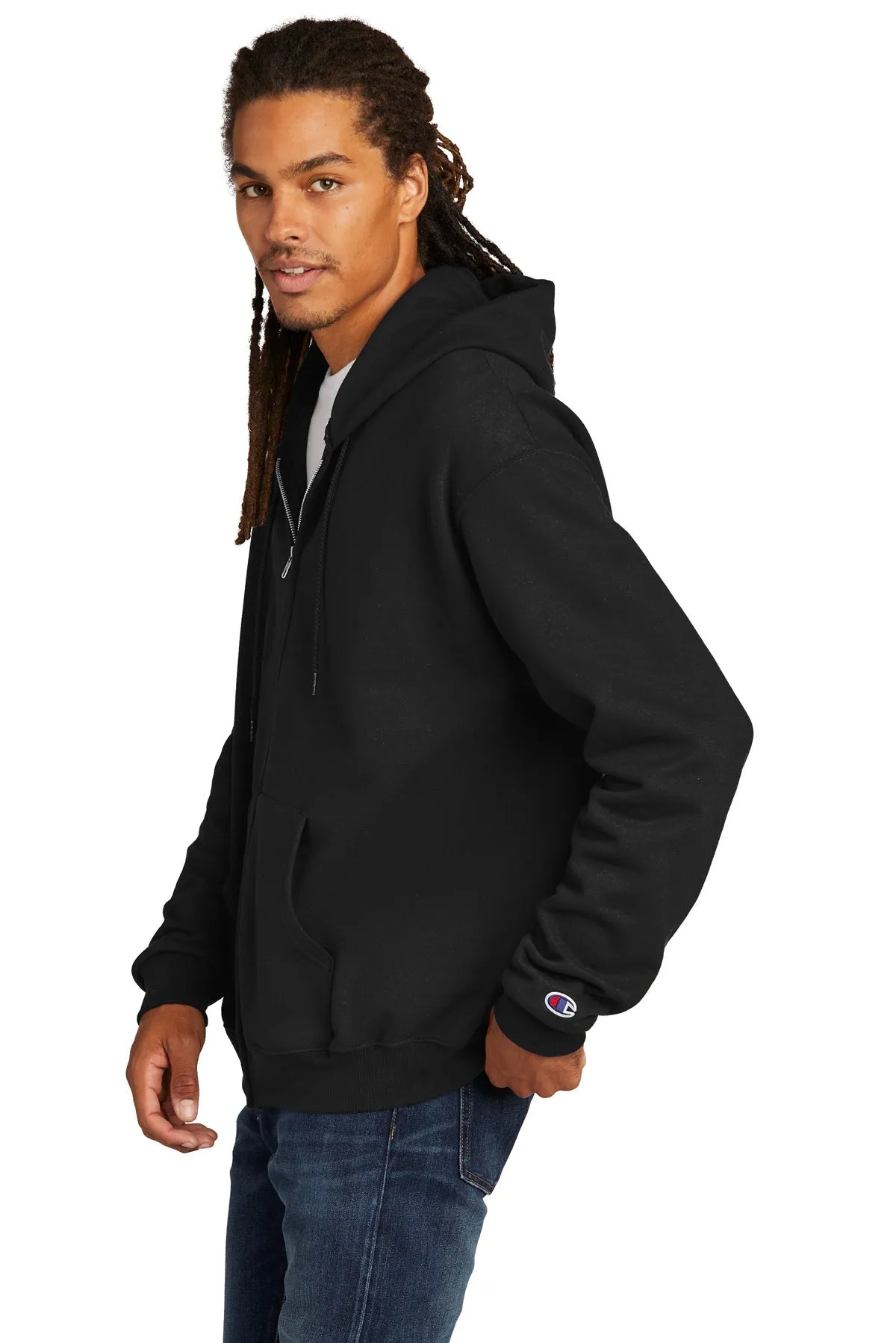 Champion Eco Fleece Full-Zip Hoodie, Black