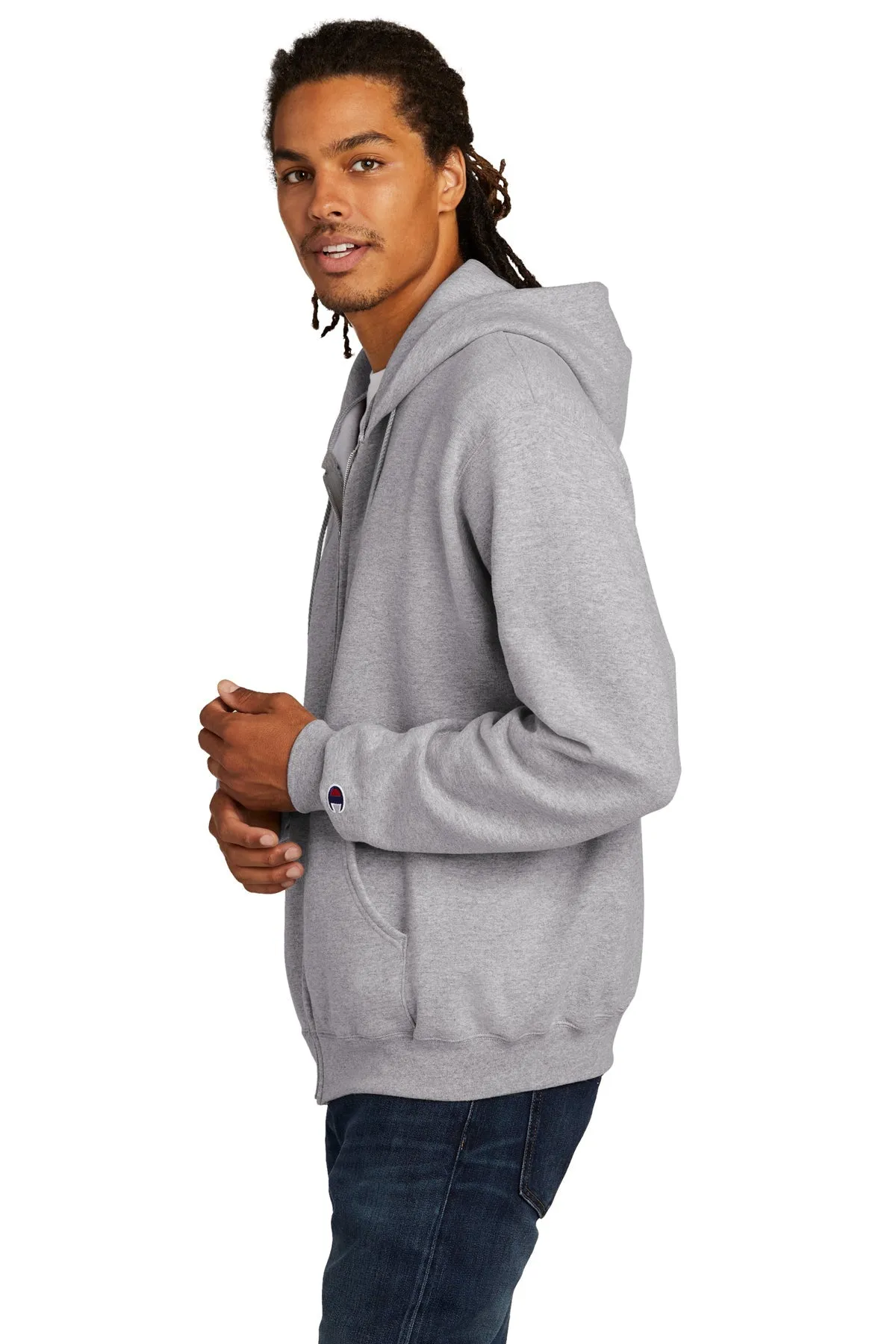 Champion Eco Fleece Full-Zip Hoodie, Light Steel [GuidePoint Security]