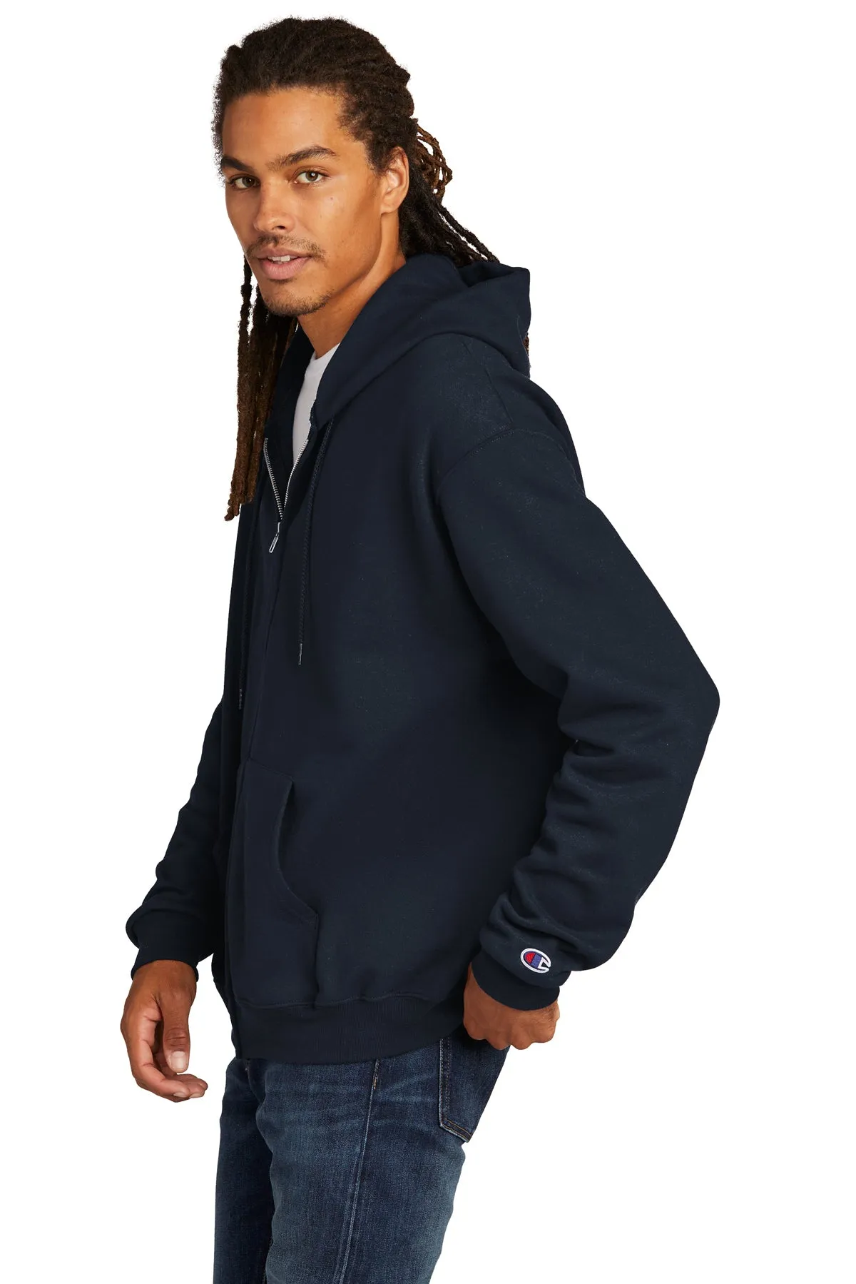 Champion Eco Fleece Full-Zip Hoodie, Navy