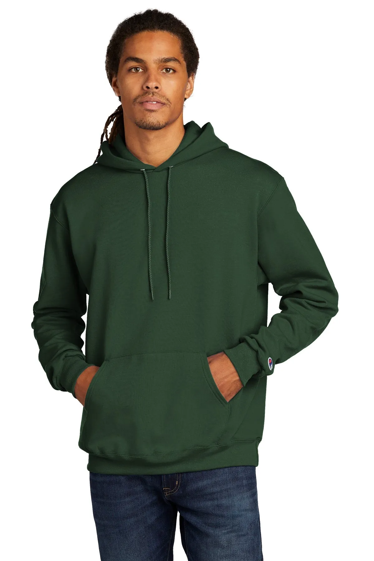 Champion Eco Fleece Pullover Hoodie, Dark Green