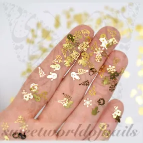 Christmas Nail Art Mix 3D Metallic Thin Nail Decoration /12 designs