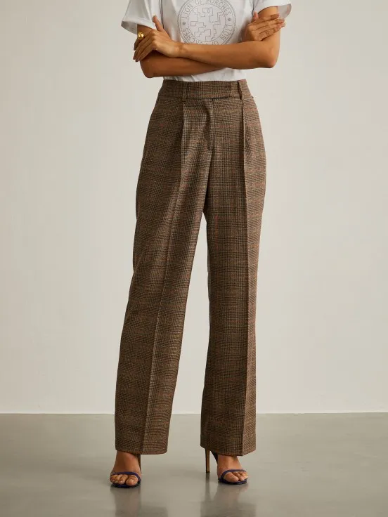 Classic plaid trousers